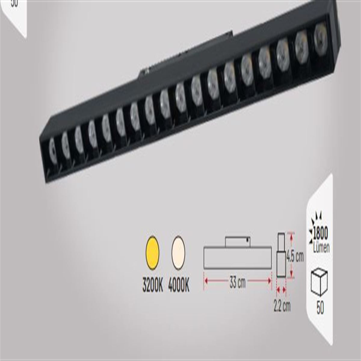 KOMPAKT ARMATÜR 33 CM 18W 4000K 1